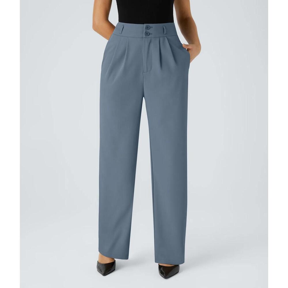 NWT Halara Flex™ High Waisted Shirred Straight Leg Work Pants Size XL